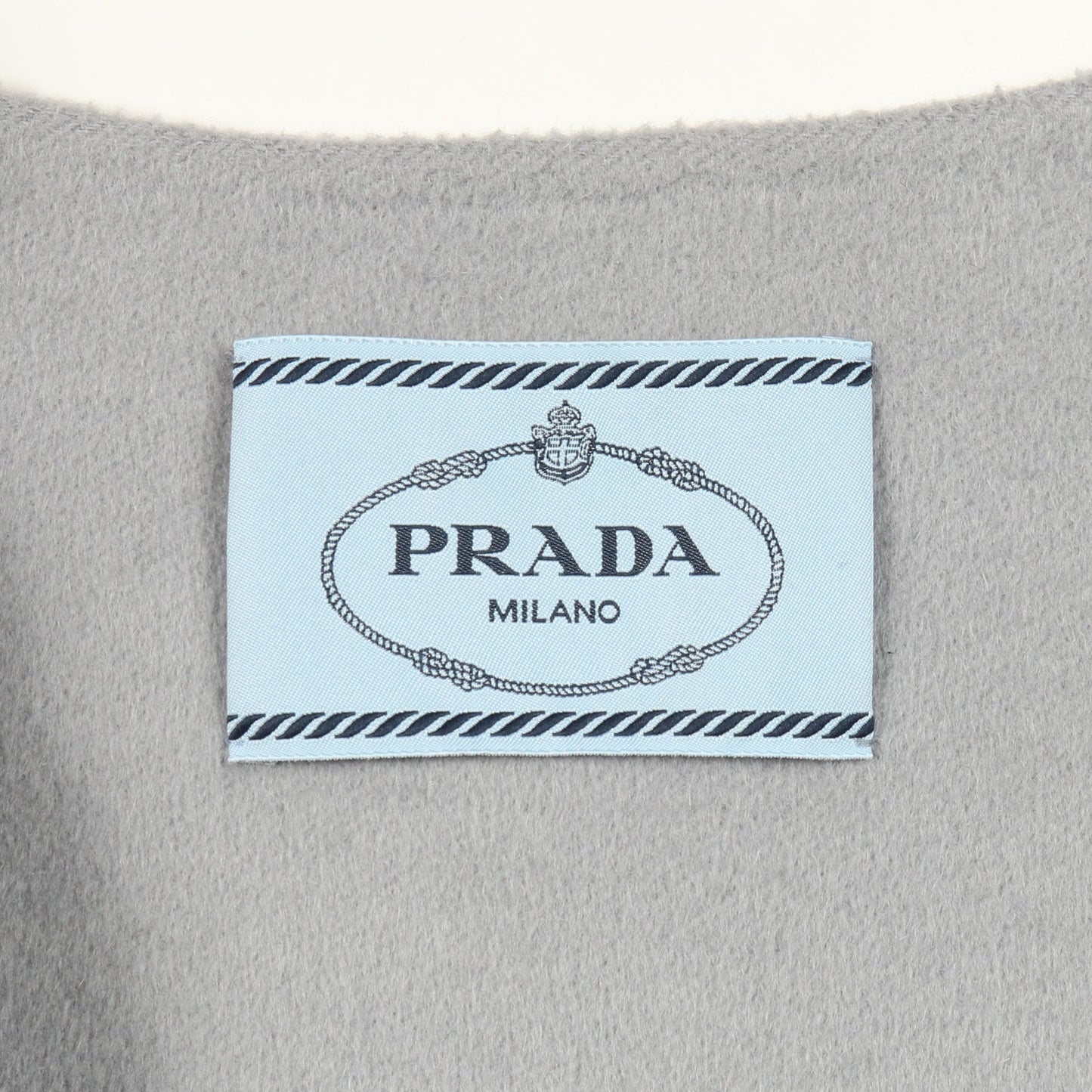 コート ノーカラー ウール アンゴラ カシゴラ グレー プラダ アウター PRADA
