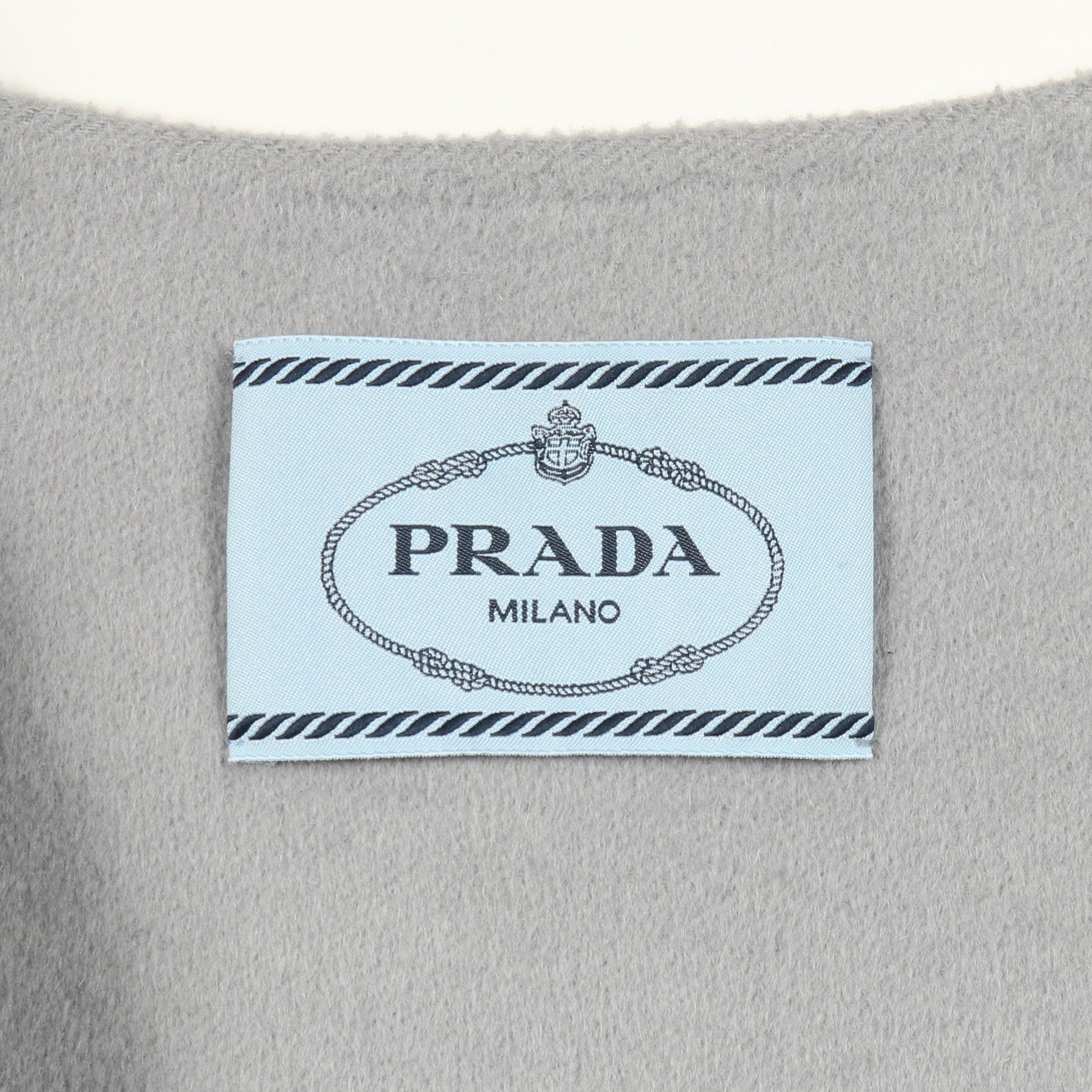 コート ノーカラー ウール アンゴラ カシゴラ グレー プラダ アウター PRADA