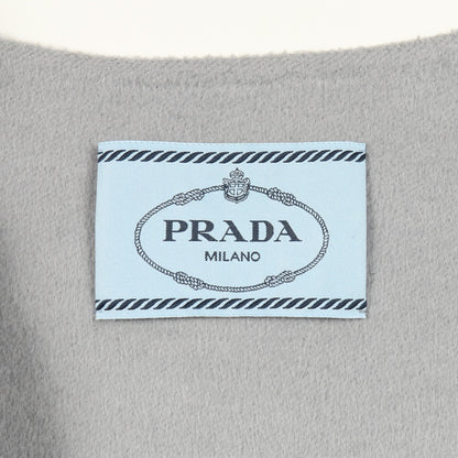 コート ノーカラー ウール アンゴラ カシゴラ グレー プラダ アウター PRADA