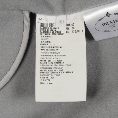 コート ノーカラー ウール アンゴラ カシゴラ グレー プラダ アウター PRADA