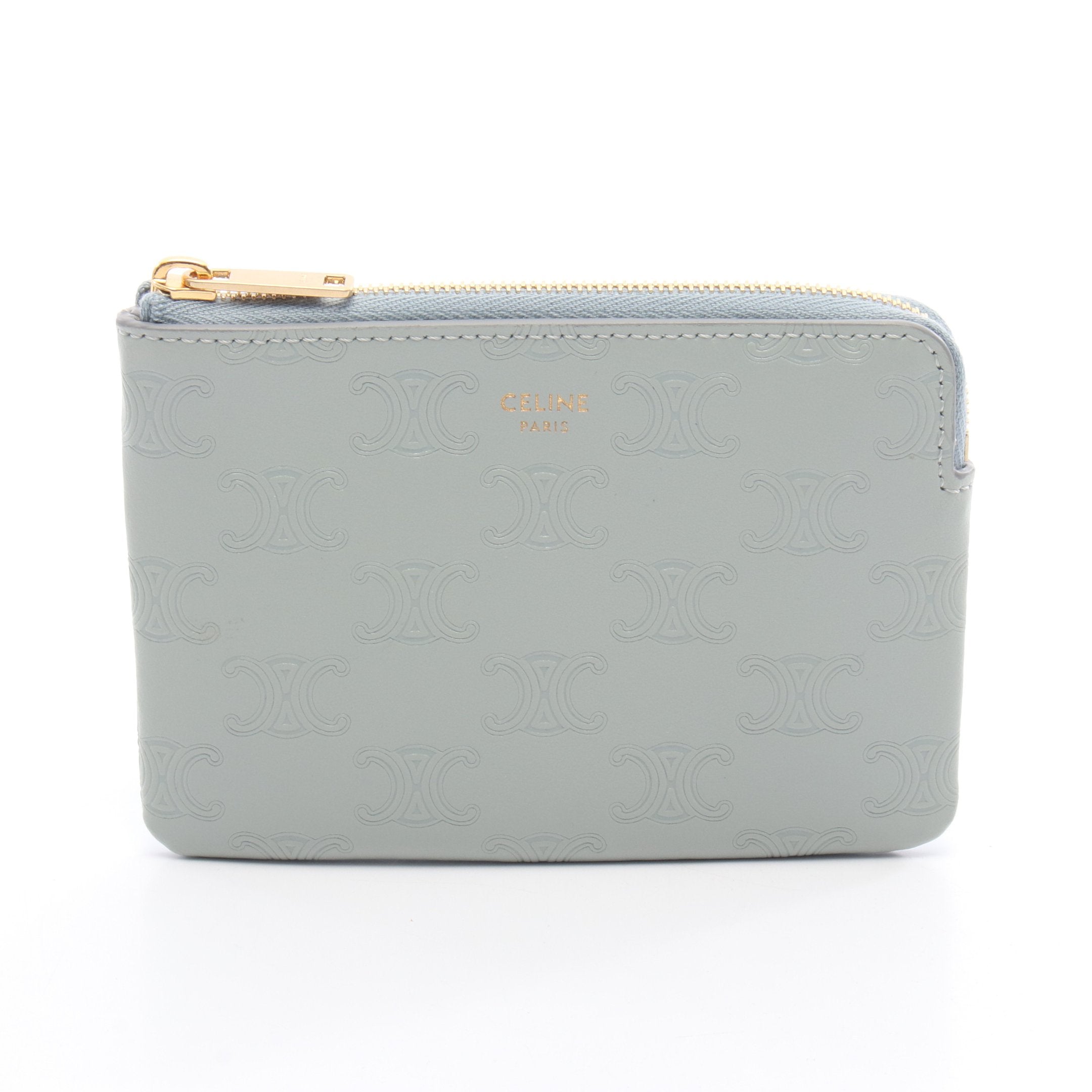 CELINE ソフトブルー レザー カードホルダー CELINE ソフトブルー レザー カードホルダー CELINE ソフトブルー