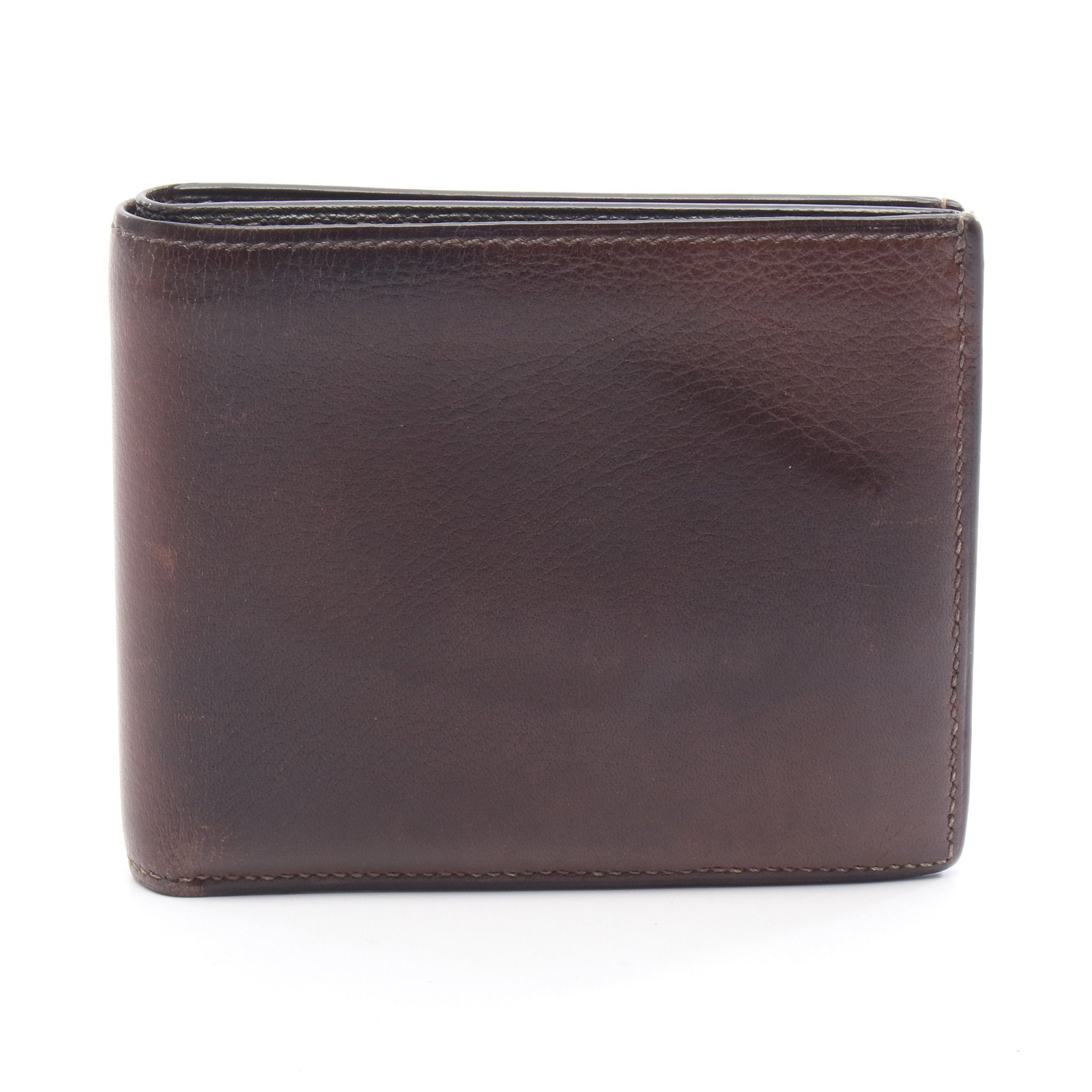 HERMES エルメス ヴィンテージ 二つ折り財布 カード ブラウン レザー HERMES エルメス ヴィンテージ 二つ折り財布 カード ブラウン レザー