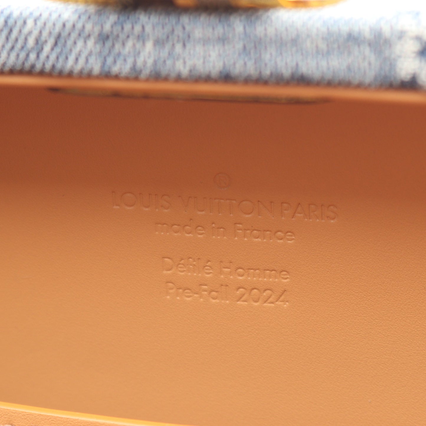 ハンドル トランク ダミエデニム3D ハンドバッグ デニム レザー ブルー 2WAY バッグ LOUIS VUITTON