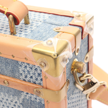 ハンドル トランク ダミエデニム3D ハンドバッグ デニム レザー ブルー 2WAY バッグ LOUIS VUITTON
