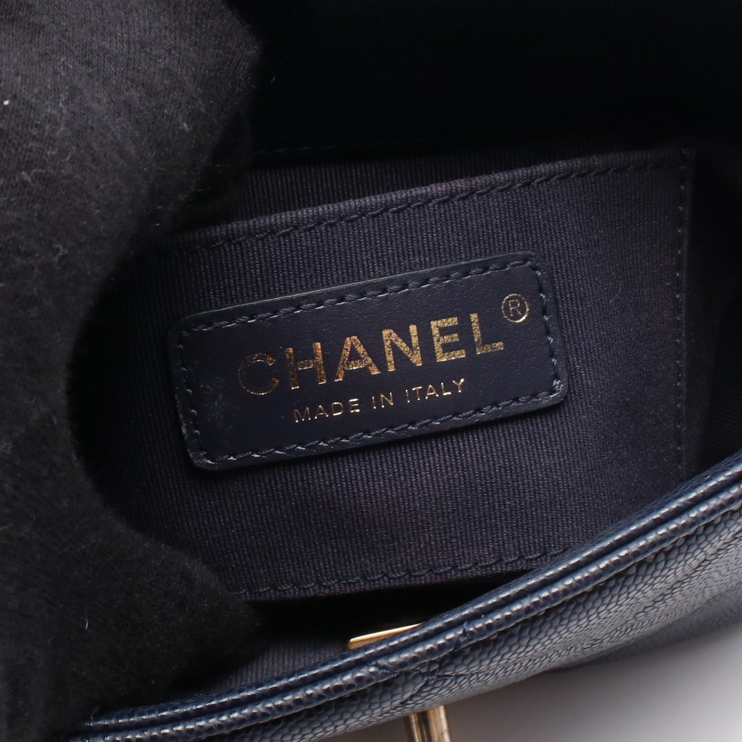 マトラッセ ミニ チェーンショルダーバッグ キャビアスキン ネイビー ゴールド金具 シャネル バッグ CHANEL
