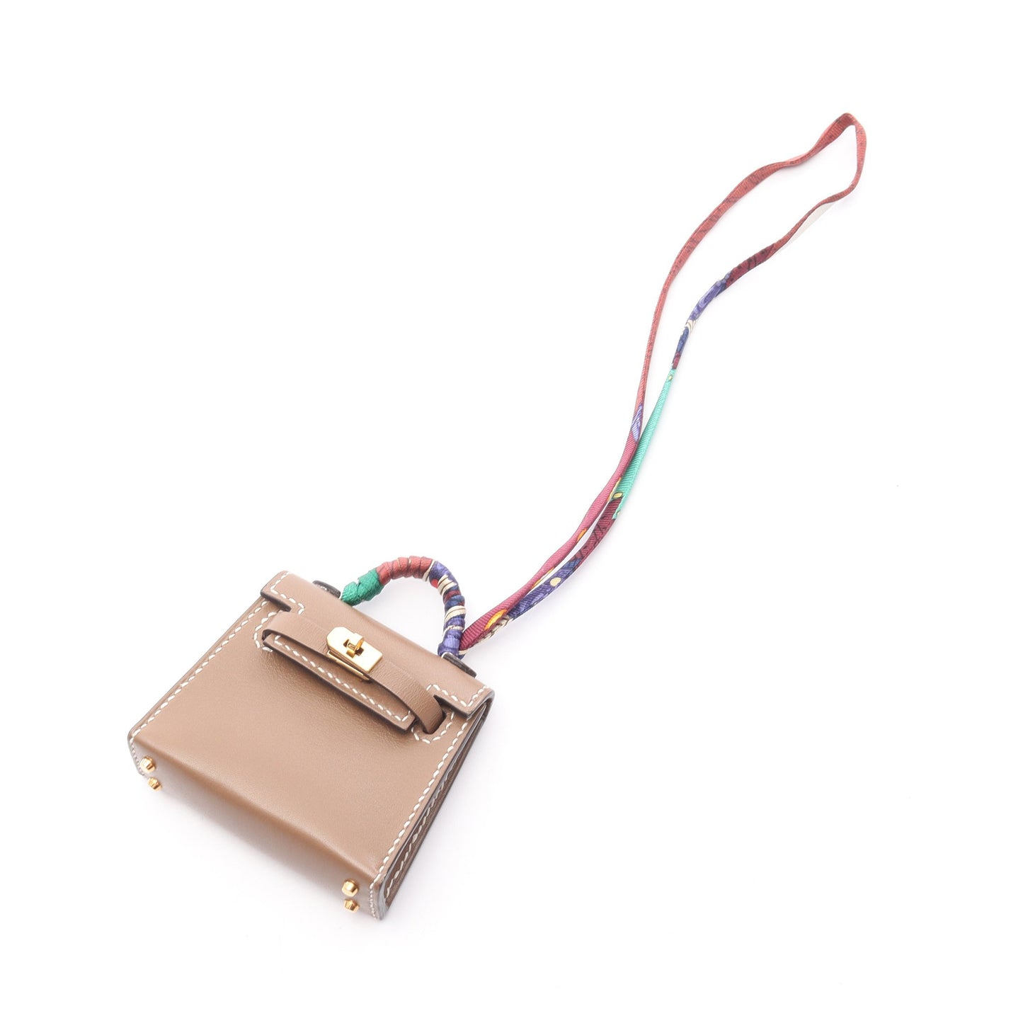 ケリーツイリー エトゥープ バッグチャーム ヴォータデラクト グレーブラウン ゴールド金具 U刻印 エルメス 財布・小物 HERMES