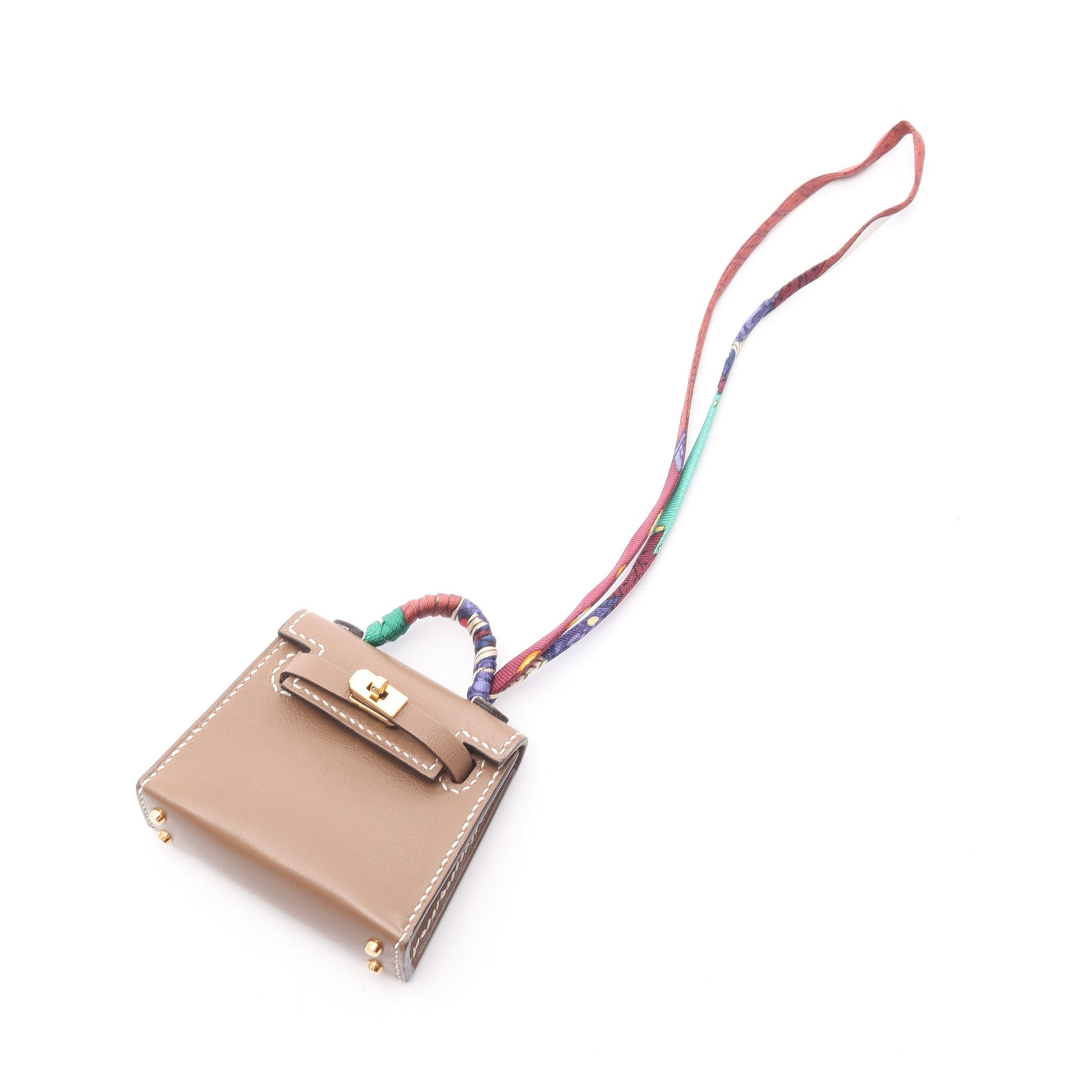 ケリーツイリー エトゥープ バッグチャーム ヴォータデラクト グレーブラウン ゴールド金具 U刻印 エルメス 財布・小物 HERMES