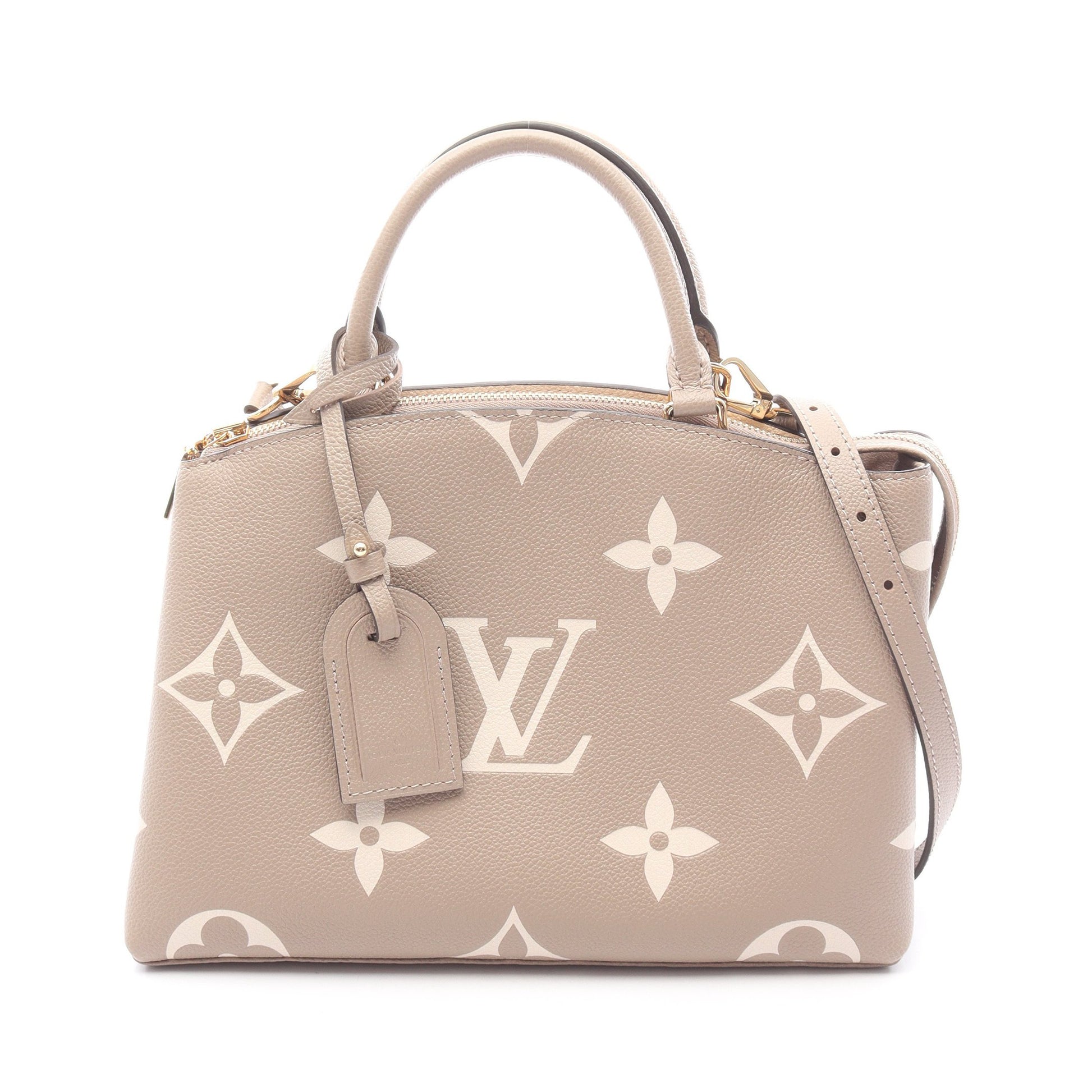 プティ パレPM モノグラムアンプラント トゥルトレール クレーム ハンドバッグ レザー グレーベージュ 2WAY ルイヴィトン バッグ LOUIS VUITTON