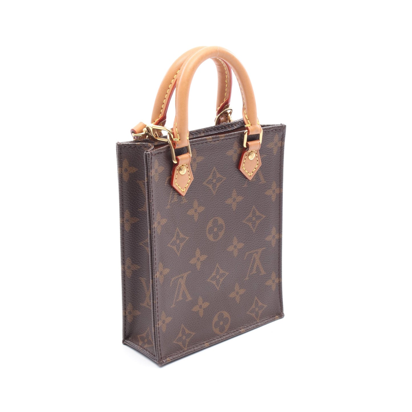 プティット サックプラ モノグラム ハンドバッグ PVC レザー ブラウン 2WAY ルイヴィトン バッグ LOUIS VUITTON