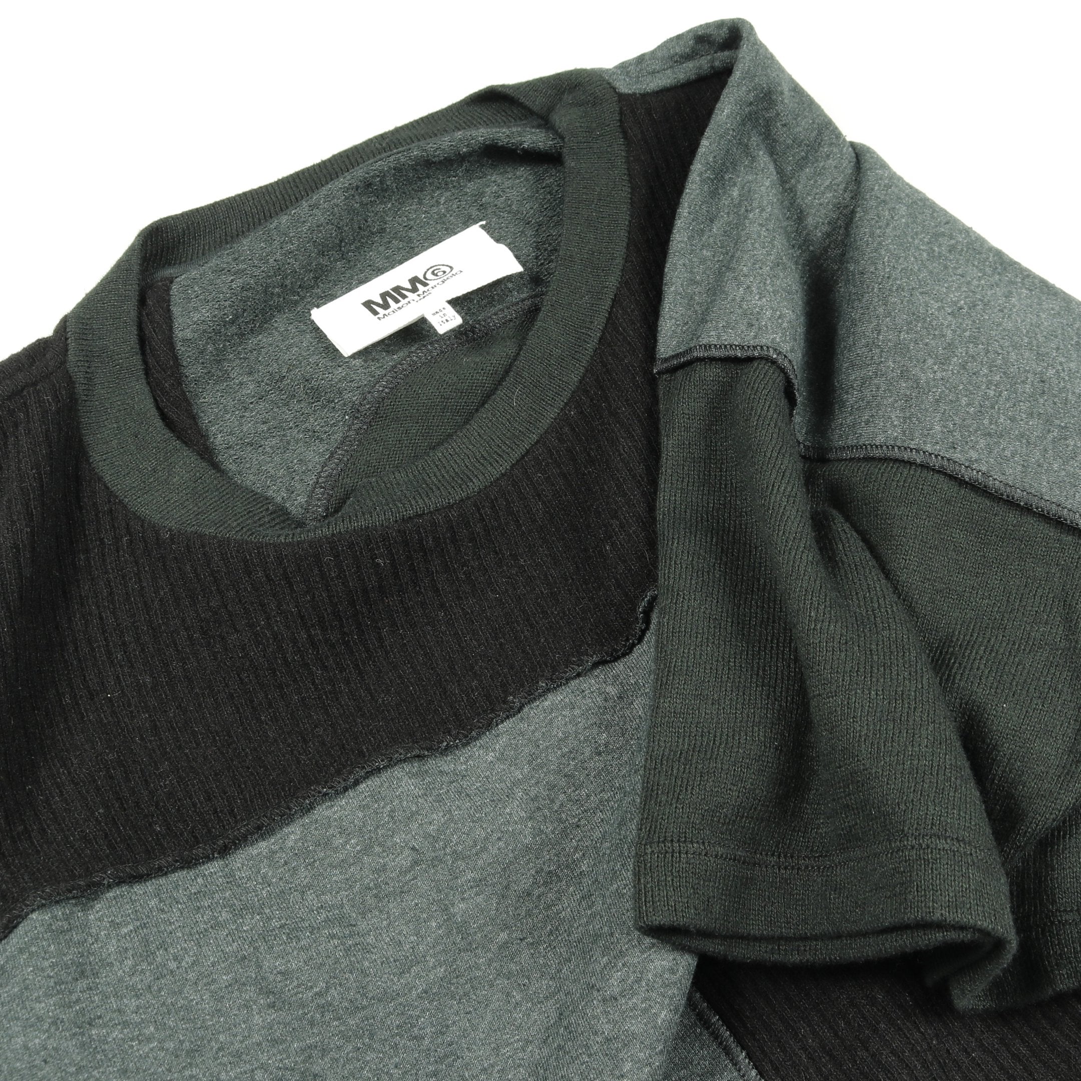 Tシャツ ニット コットン ウール ブラック ダークグリーン