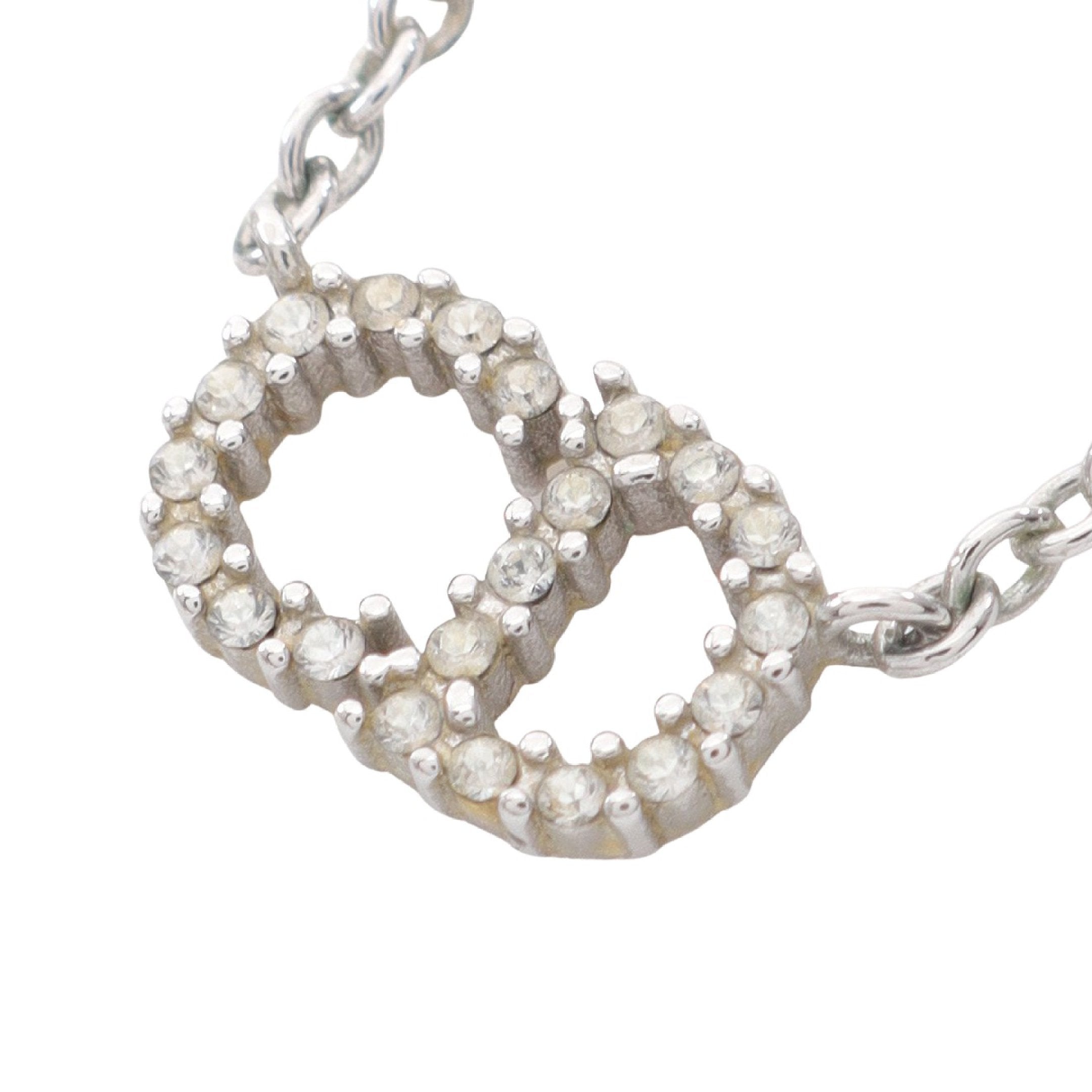 CDロゴ ネックレス ラインストーン シルバー クリア ディオール – RECLO