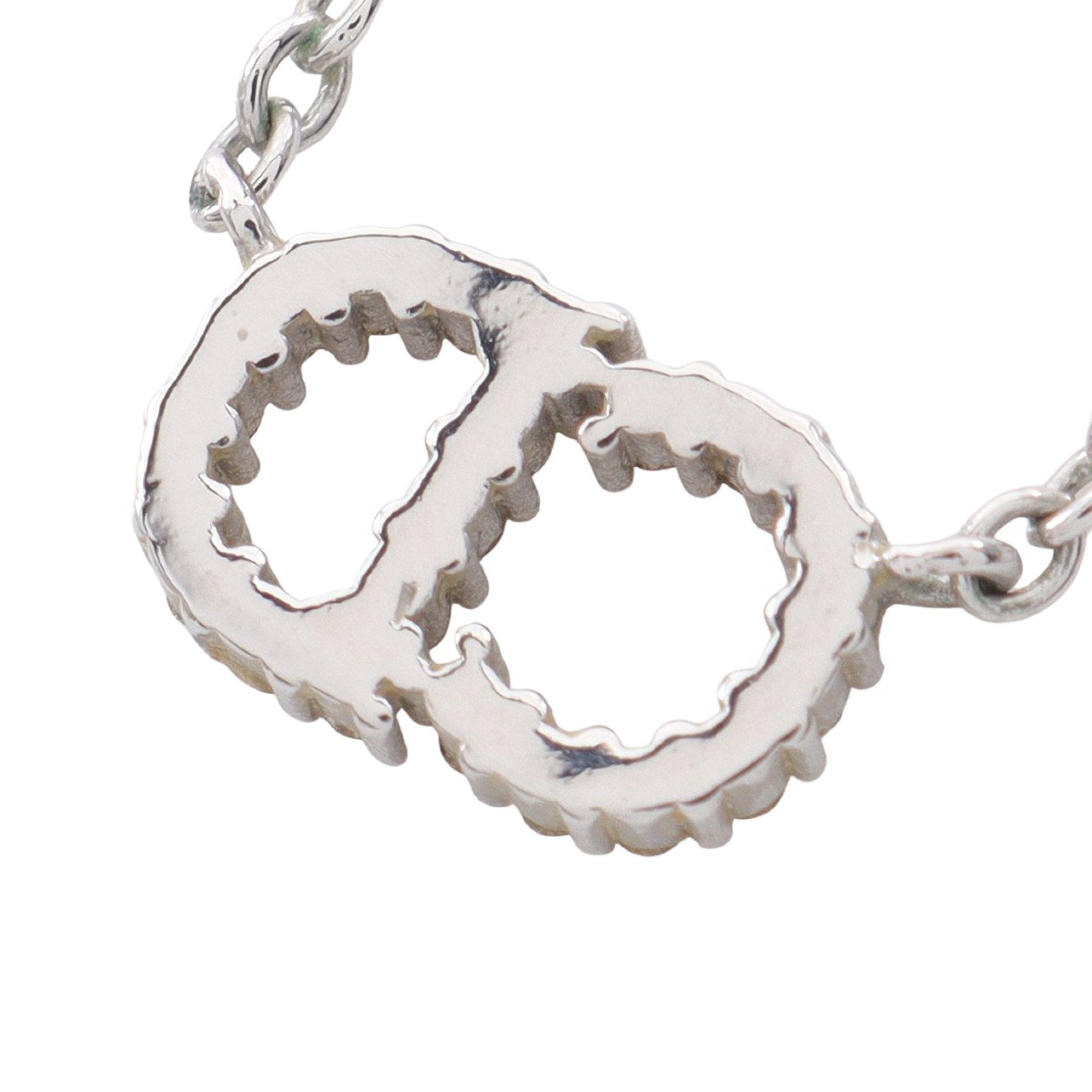 【美品】ディオール CDロゴ ネックレス ラインストーン シルバー ディオール Dior ネックレス シルバー CDロゴ キューブ ラインストーン