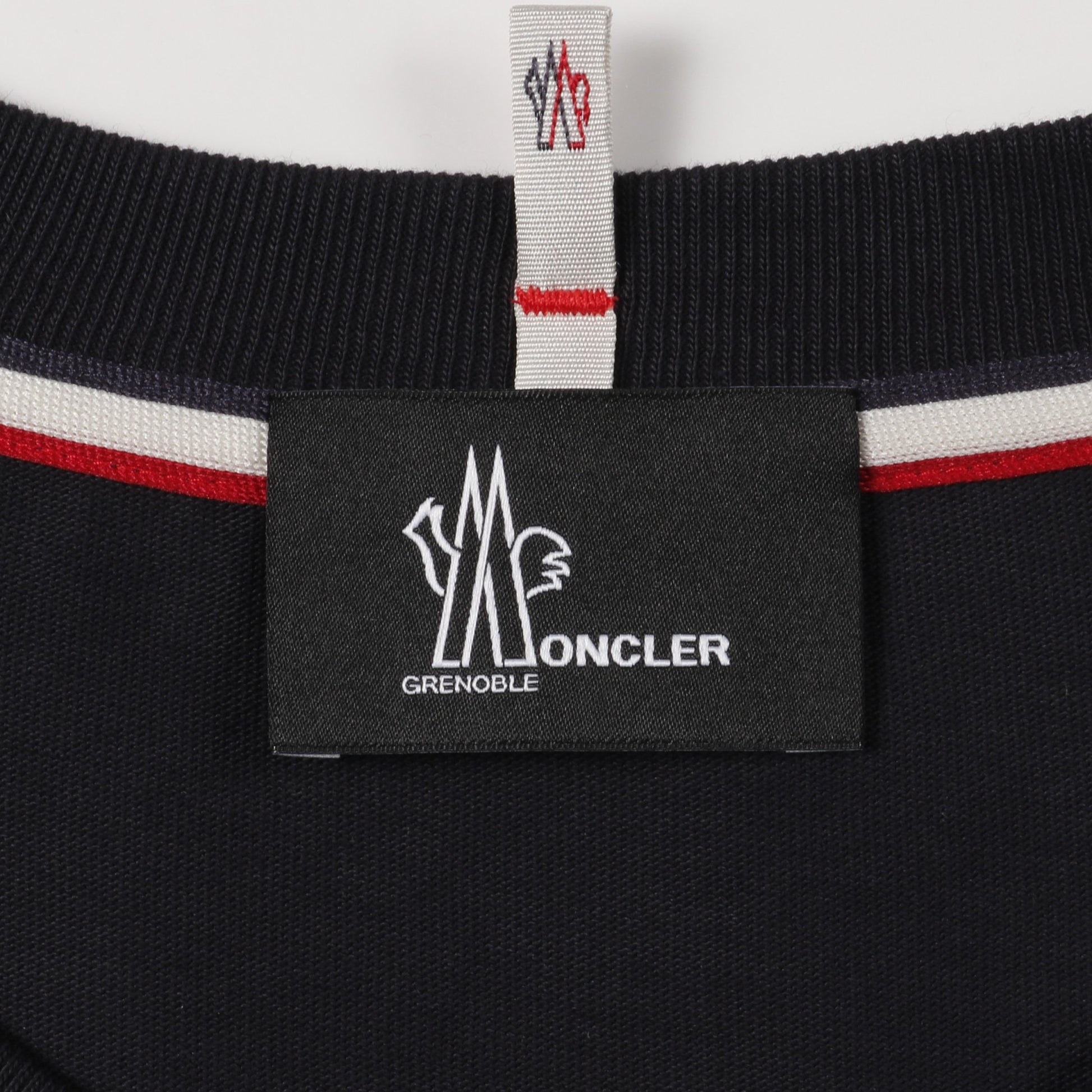 Tシャツ クルーネック 半袖 ラバーロゴ コットン ダークネイビー モンクレールグルノーブル トップス MONCLER GRENOBLE
