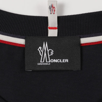 Tシャツ クルーネック 半袖 ラバーロゴ コットン ダークネイビー モンクレールグルノーブル トップス MONCLER GRENOBLE