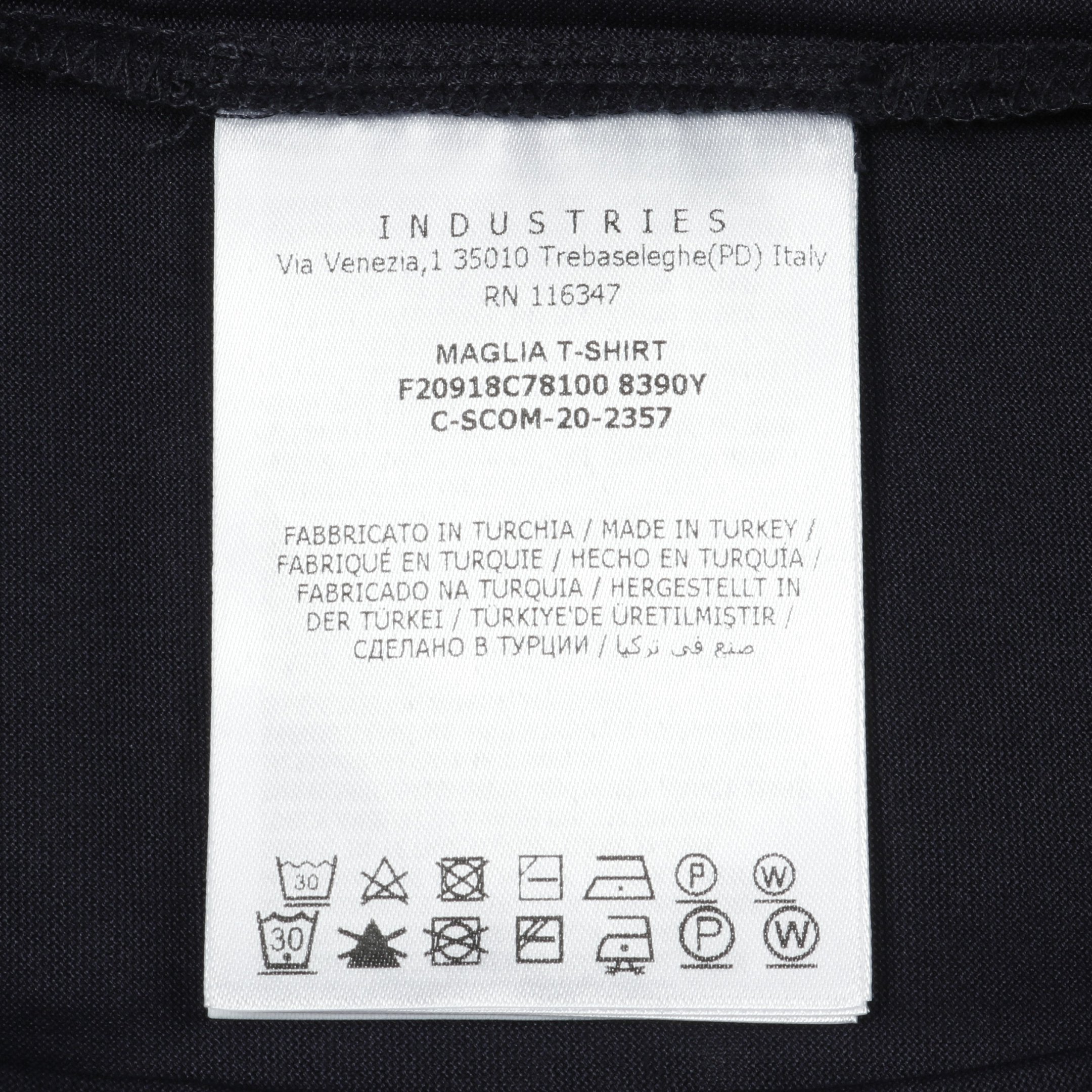 Tシャツ クルーネック 半袖 ダブルロゴ ワッペン コットン ネイビー