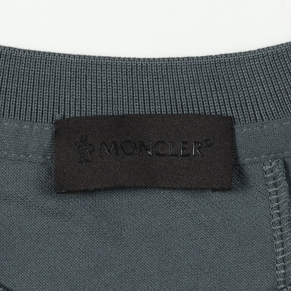 Tシャツ クルーネック 半袖 バックロゴ コットン グレーグリーン モンクレール トップス MONCLER