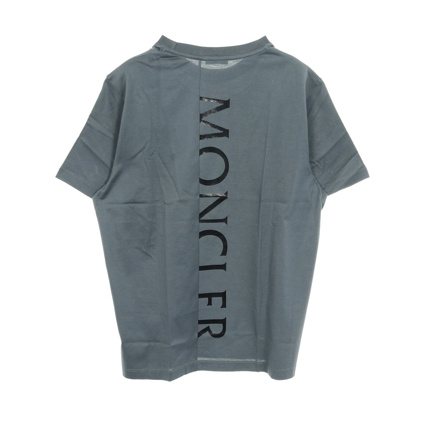Tシャツ クルーネック 半袖 バックロゴ コットン グレーグリーン モンクレール トップス MONCLER