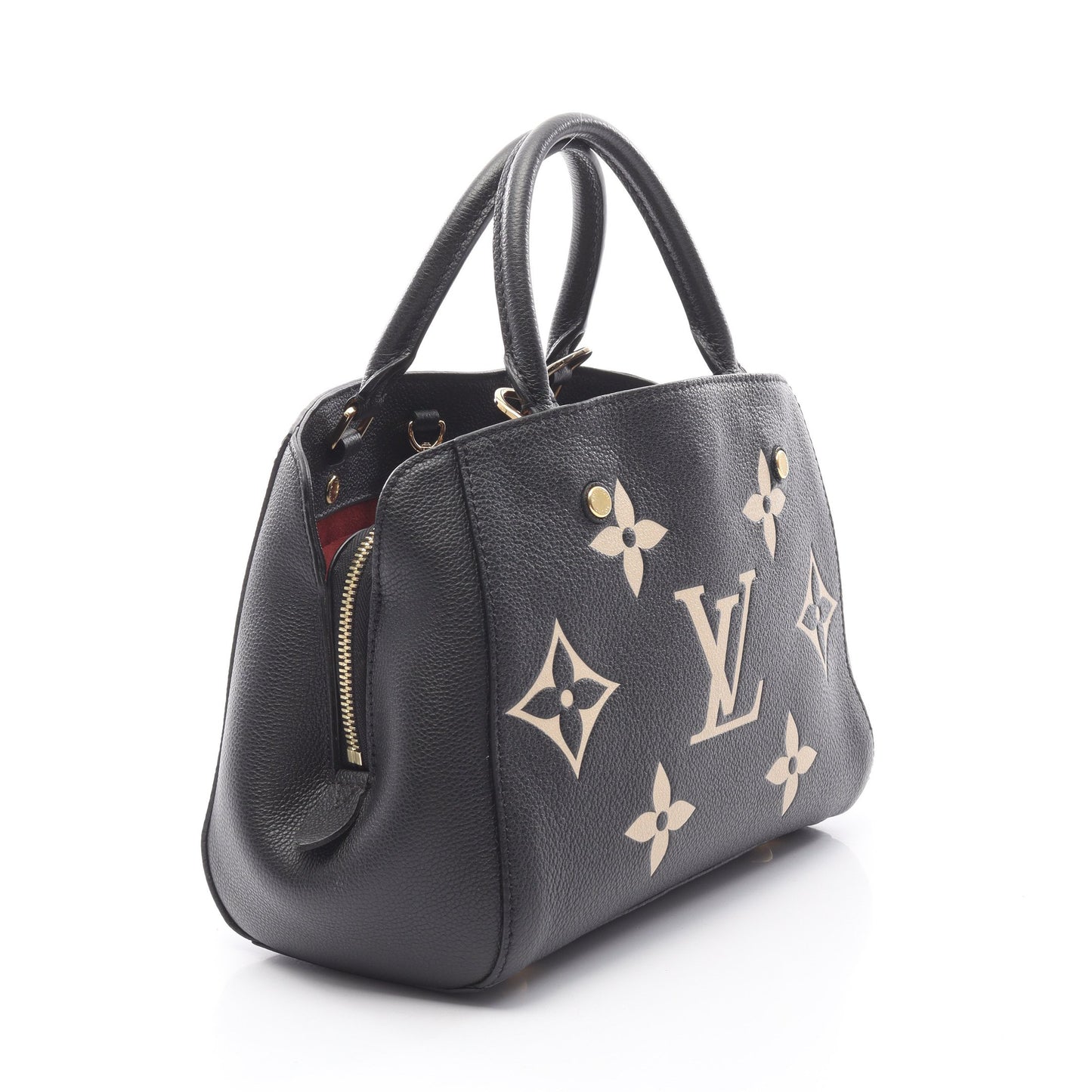 モンテーニュBB バイカラーモノグラムアンプラント ハンドバッグ レザー ブラック ベージュ 2WAY ルイヴィトン バッグ LOUIS VUITTON
