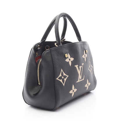 モンテーニュBB バイカラーモノグラムアンプラント ハンドバッグ レザー ブラック ベージュ 2WAY ルイヴィトン バッグ LOUIS VUITTON