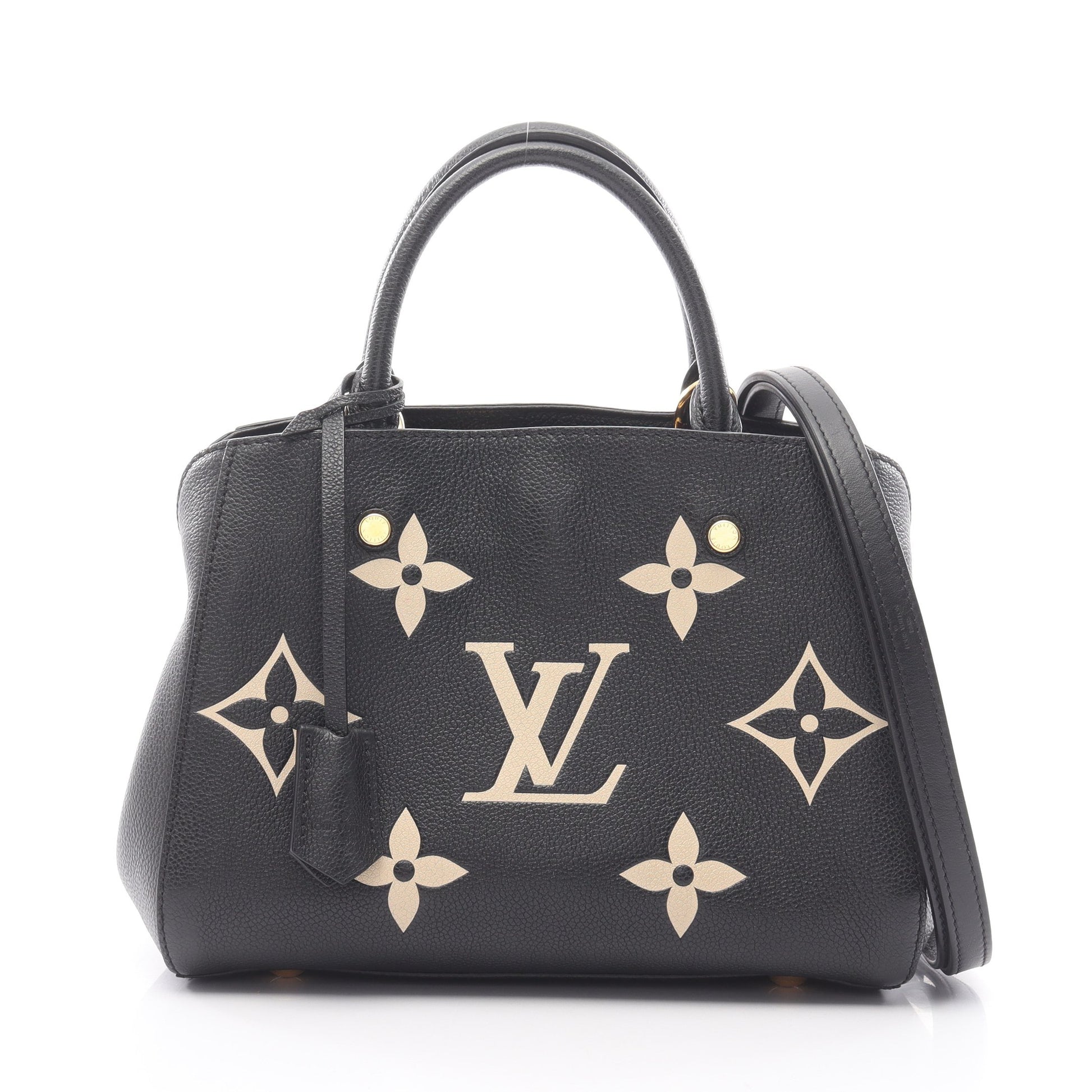 モンテーニュBB バイカラーモノグラムアンプラント ハンドバッグ レザー ブラック ベージュ 2WAY ルイヴィトン バッグ LOUIS VUITTON