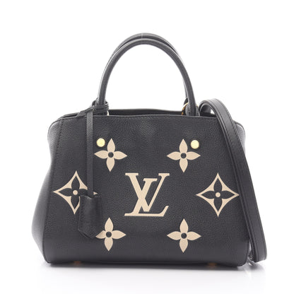 モンテーニュBB バイカラーモノグラムアンプラント ハンドバッグ レザー ブラック ベージュ 2WAY ルイヴィトン バッグ LOUIS VUITTON