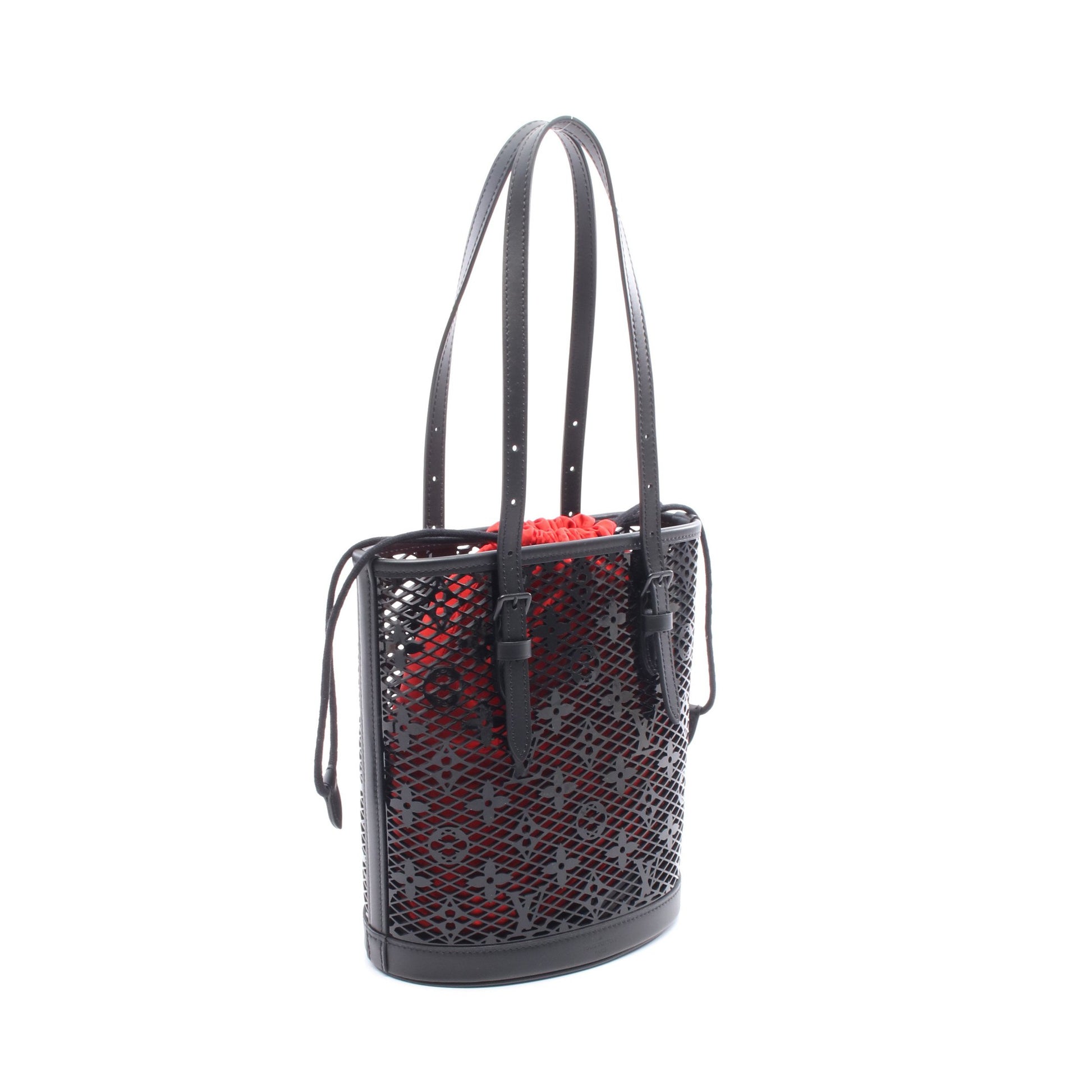 バケットPM モノグラム レース ハンドバッグ レザー ブラック ルイヴィトン バッグ LOUIS VUITTON