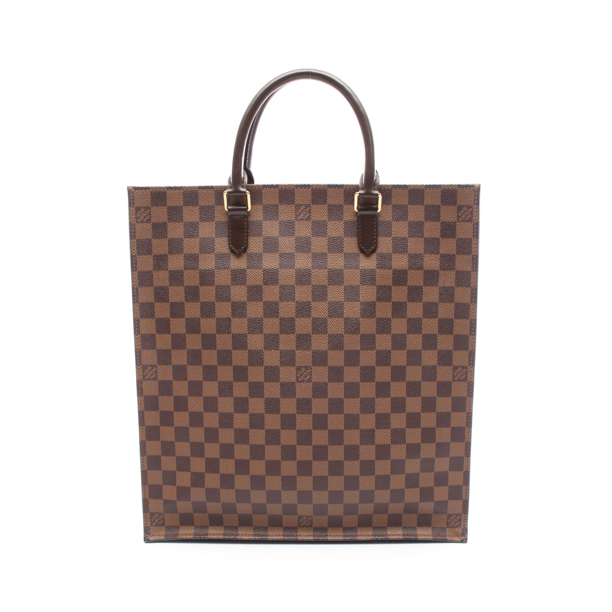 サックプラ ダミエエベヌ ハンドバッグ トートバッグ PVC レザー ブラウン ルイヴィトン バッグ LOUIS VUITTON