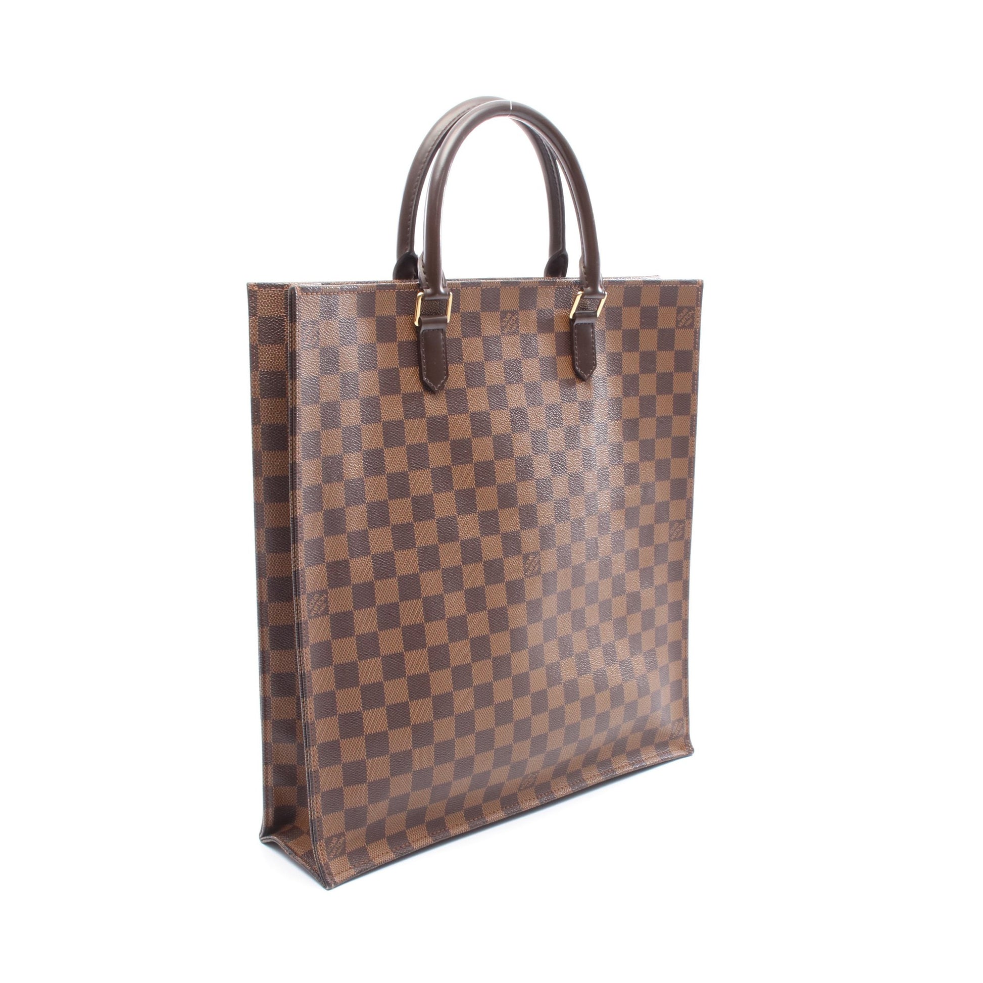 サックプラ ダミエエベヌ ハンドバッグ トートバッグ PVC レザー ブラウン ルイヴィトン バッグ LOUIS VUITTON