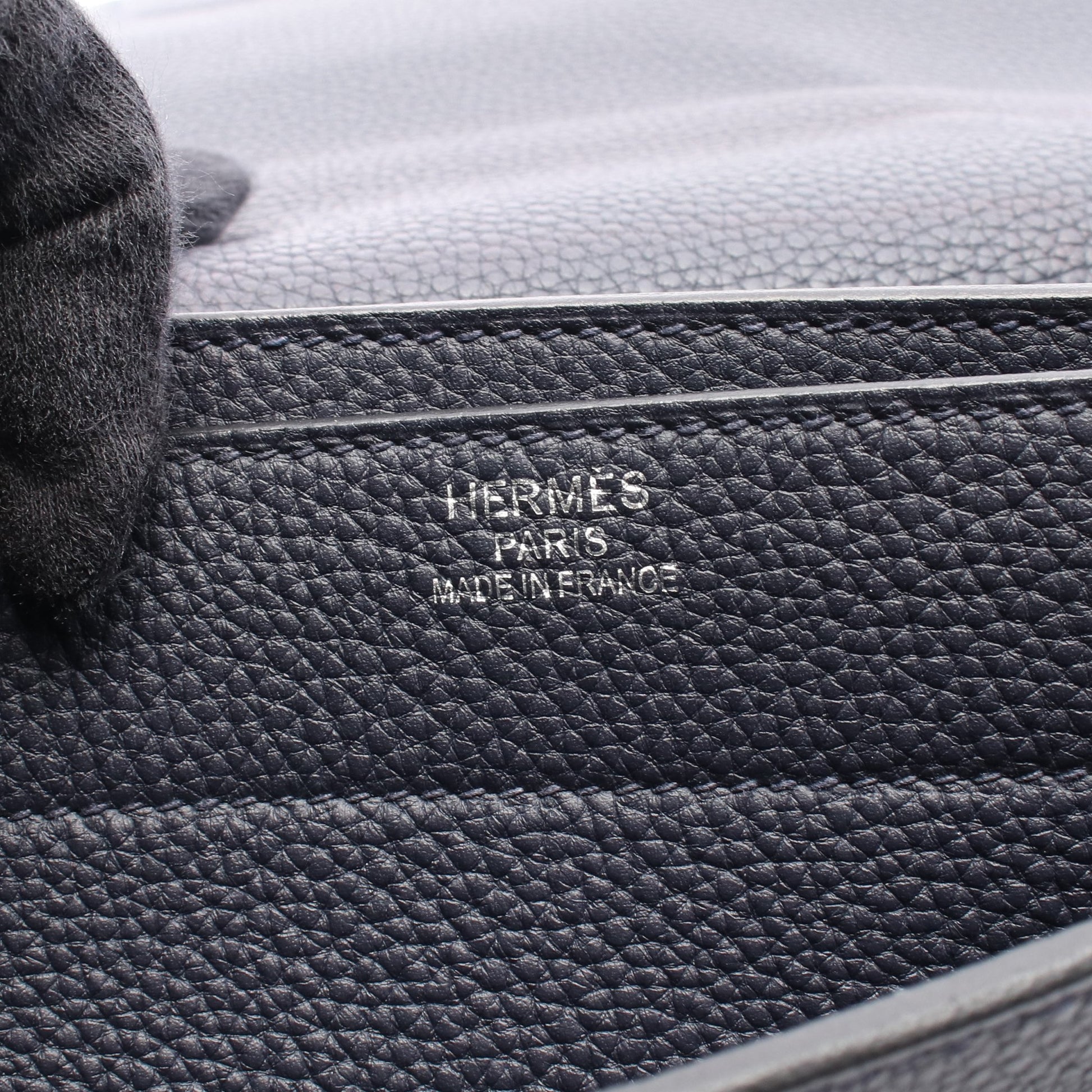 サックアデペッシュ38 ブルーニュイ ビジネスバッグ ブリーフケース トゴ ネイビー シルバー金具 Z刻印 エルメス バッグ HERMES