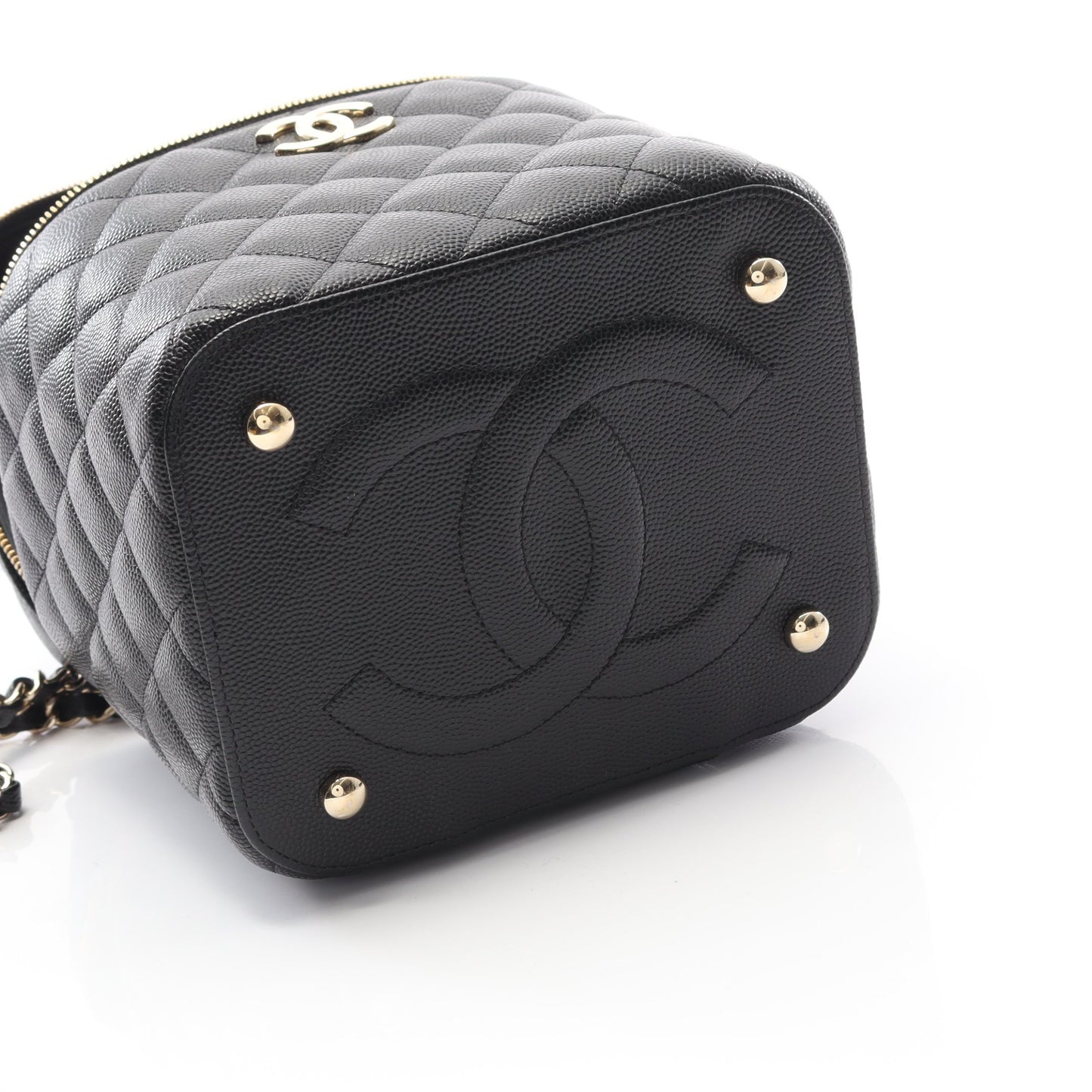 マトラッセ チェーンショルダーバッグ キャビアスキン ブラック ゴールド金具 2WAY シャネル バッグ CHANEL