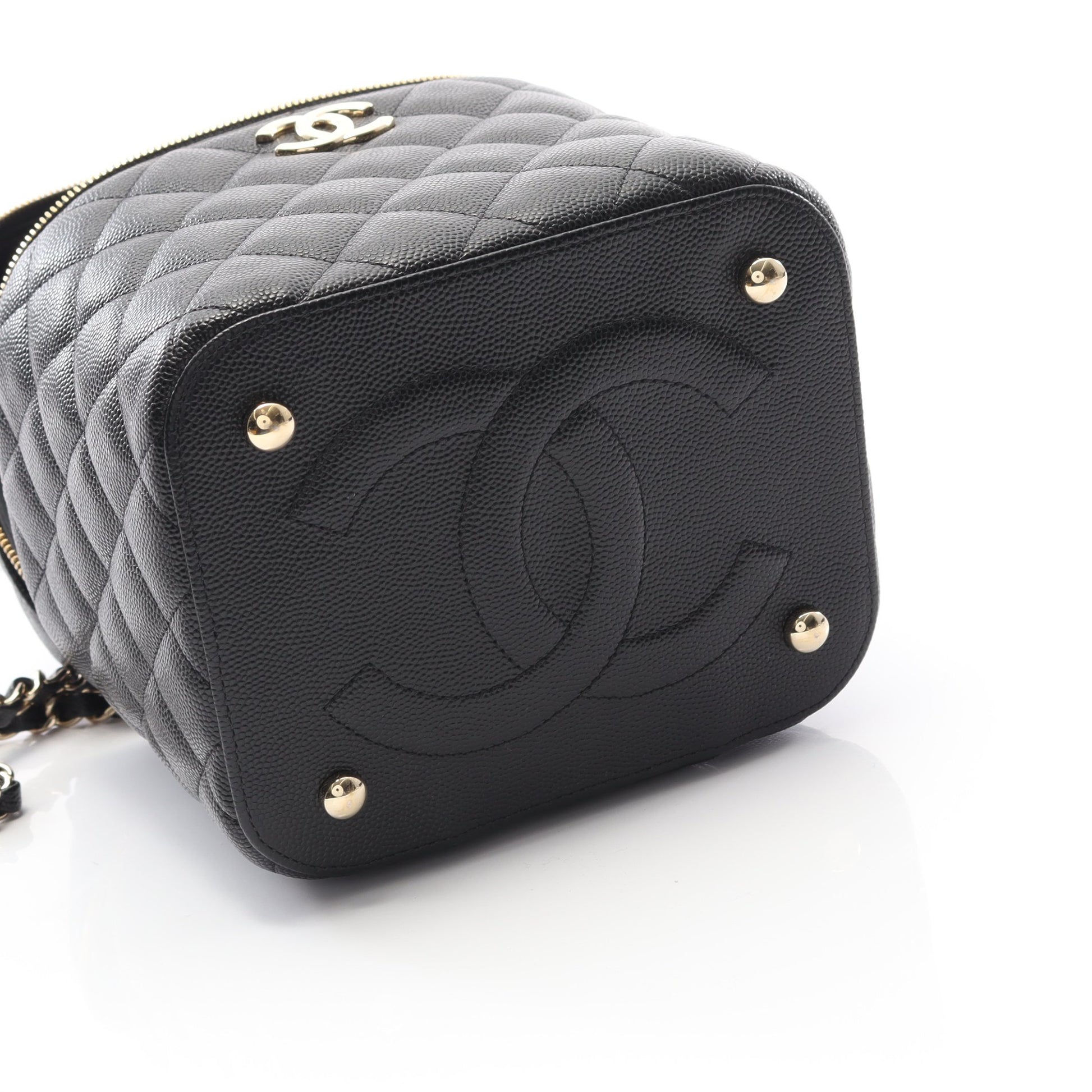 マトラッセ チェーンショルダーバッグ キャビアスキン ブラック ゴールド金具 2WAY シャネル バッグ CHANEL