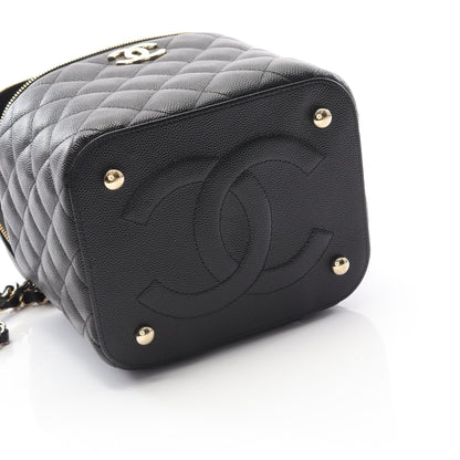 マトラッセ チェーンショルダーバッグ キャビアスキン ブラック ゴールド金具 2WAY シャネル バッグ CHANEL