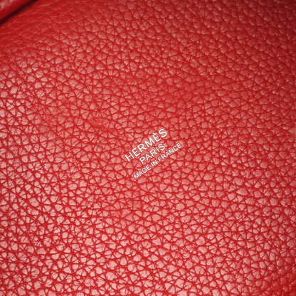 ピコタンロックPM ヴァーミリオン ハンドバッグ トリヨンクレマンス レッド シルバー金具 C刻印 エルメス バッグ HERMES