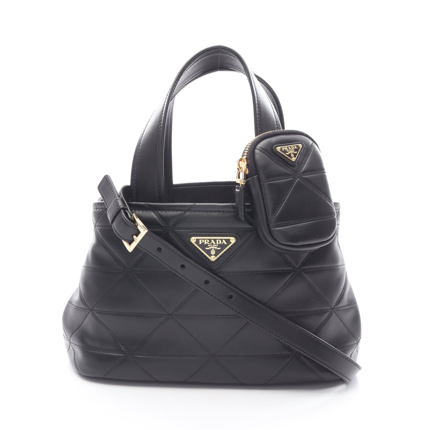 ハンドバッグ キルティング レザー ブラック 2WAY プラダ バッグ PRADA