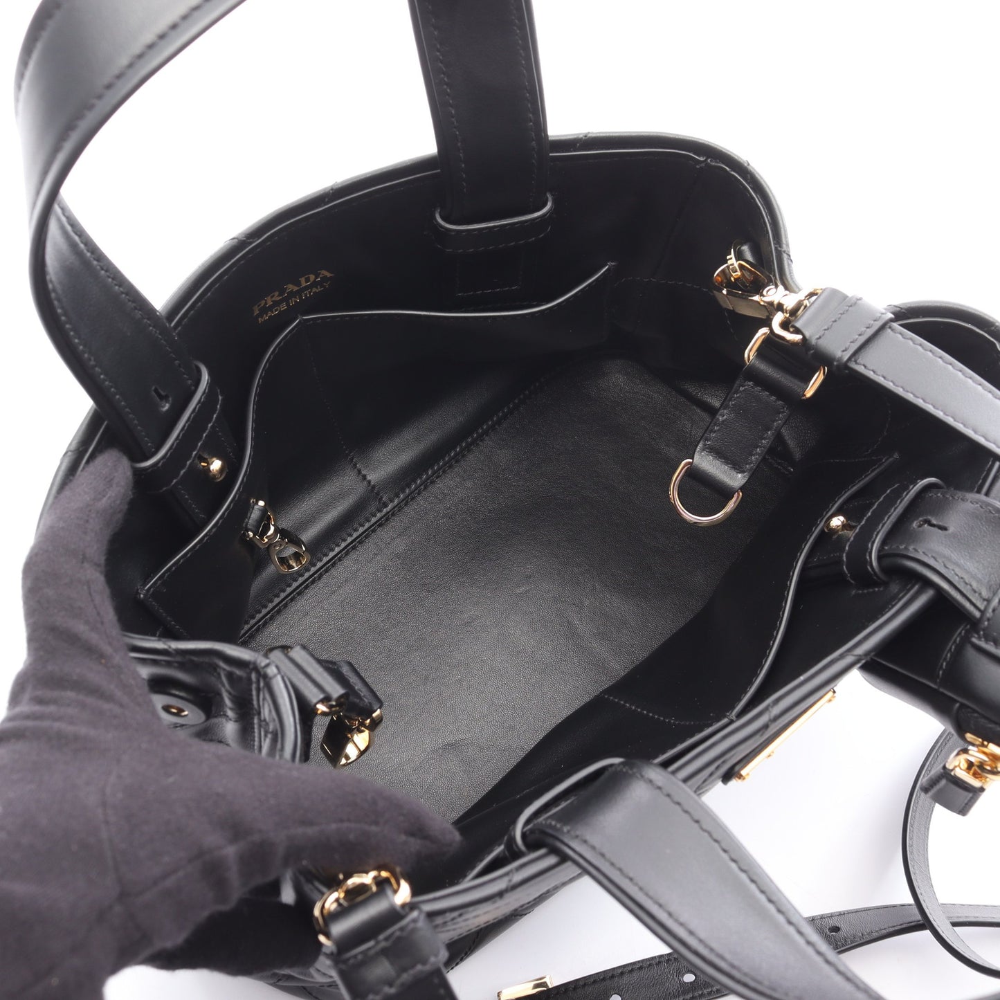 ハンドバッグ キルティング レザー ブラック 2WAY プラダ バッグ PRADA