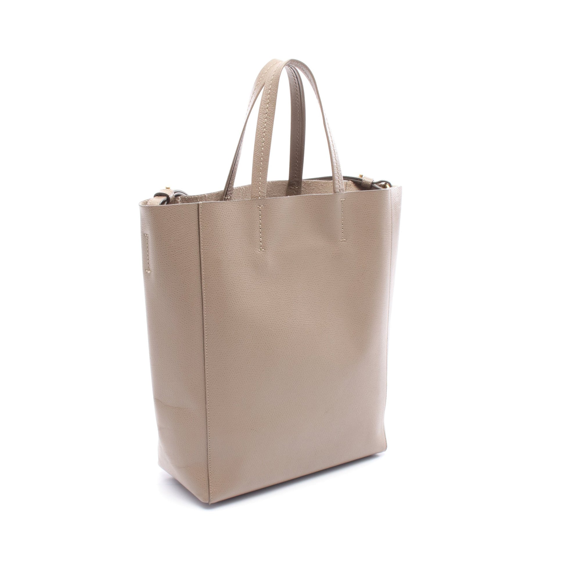 バーティカル スモール カバ ハンドバッグ トートバッグ レザー グレーブラウン 2WAY セリーヌ バッグ CELINE