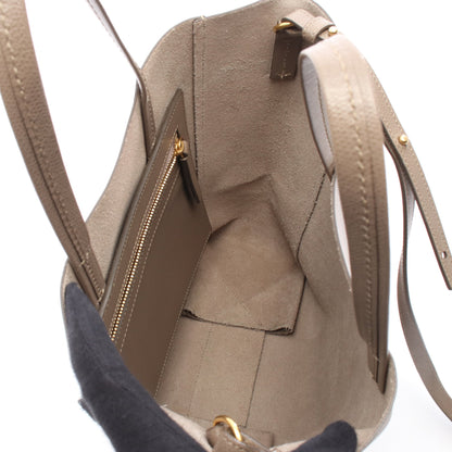 バーティカル スモール カバ ハンドバッグ トートバッグ レザー グレーブラウン 2WAY セリーヌ バッグ CELINE