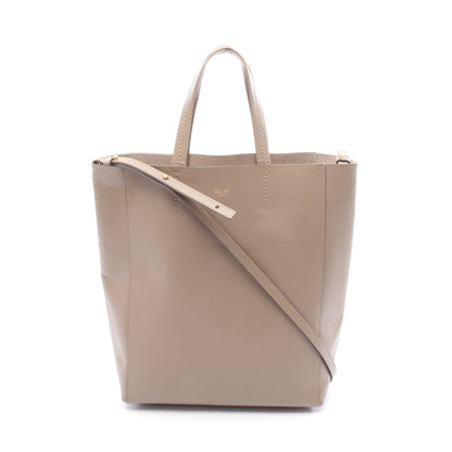 バーティカル スモール カバ ハンドバッグ トートバッグ レザー グレーブラウン 2WAY セリーヌ バッグ CELINE