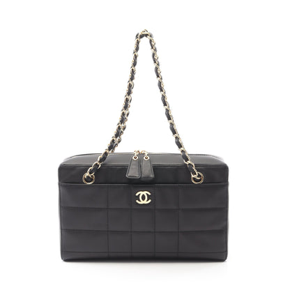 チョコバー チェーンショルダーバッグ レザー ブラック ゴールド金具 シャネル バッグ CHANEL