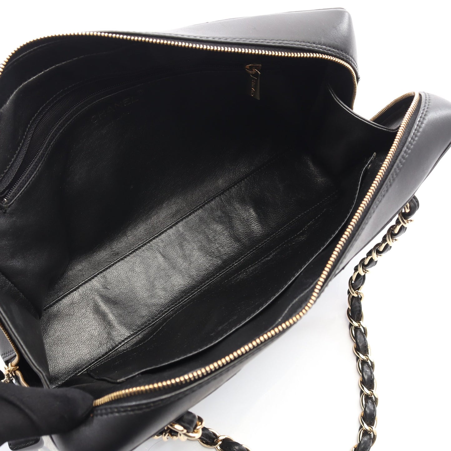 チョコバー チェーンショルダーバッグ レザー ブラック ゴールド金具 シャネル バッグ CHANEL