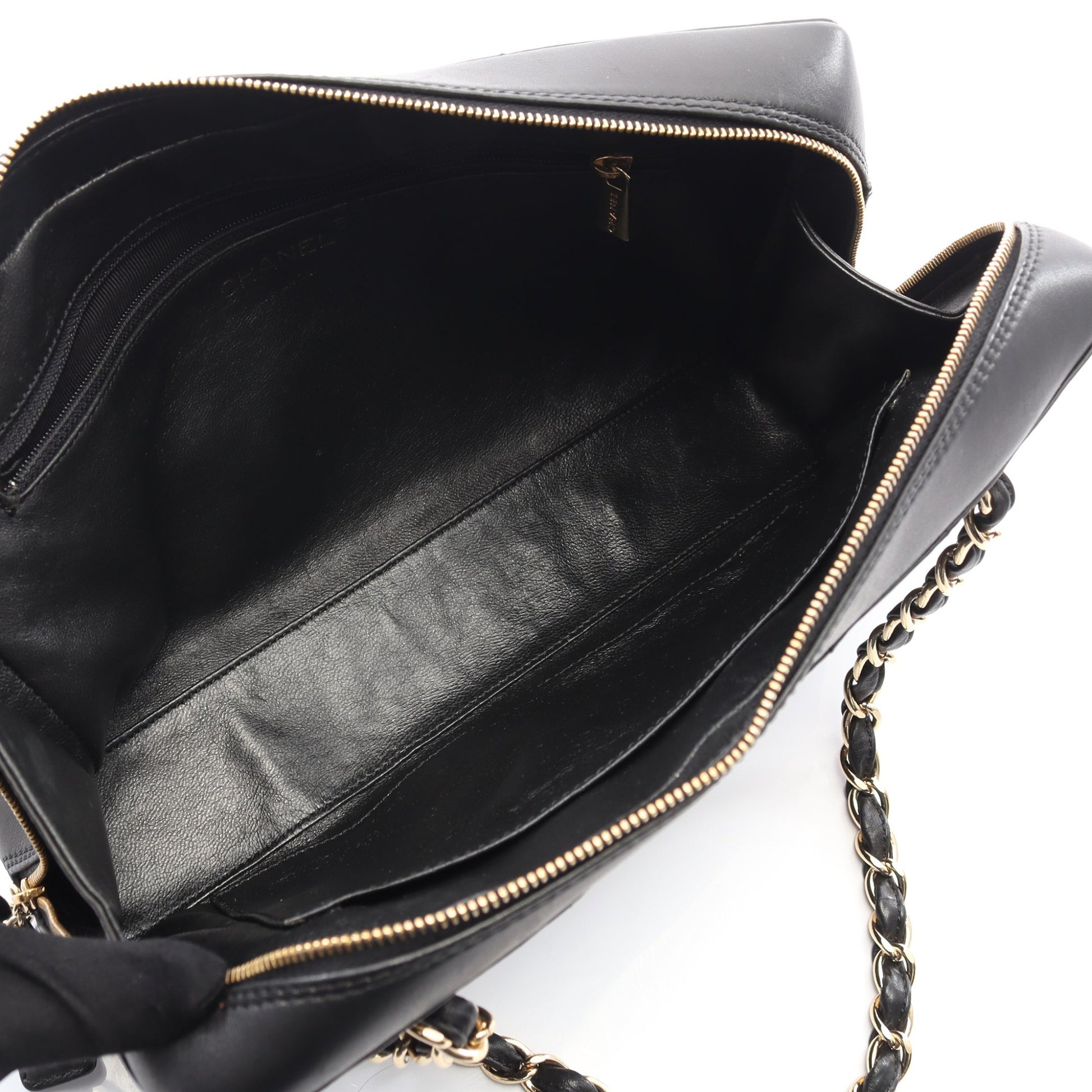 チョコバー チェーンショルダーバッグ レザー ブラック ゴールド金具 シャネル バッグ CHANEL