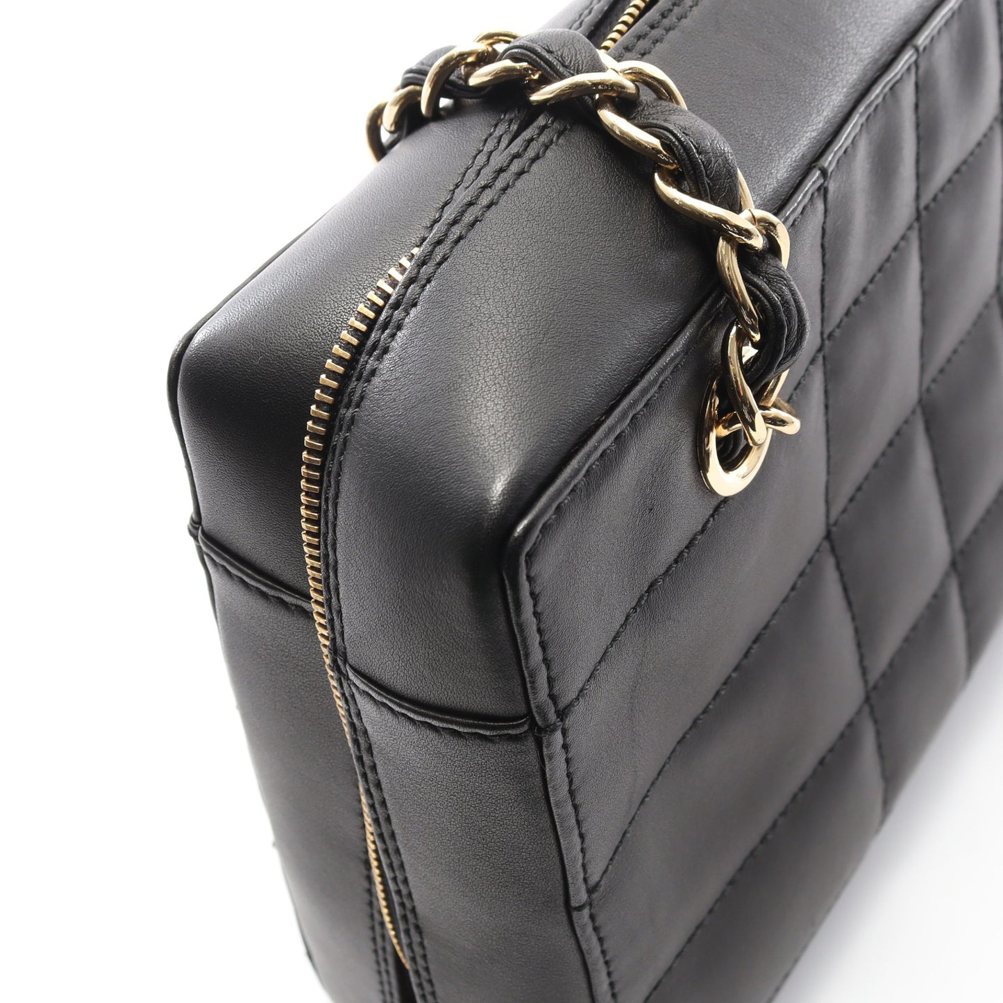 チョコバー チェーンショルダーバッグ レザー ブラック ゴールド金具 シャネル バッグ CHANEL