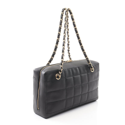 チョコバー チェーンショルダーバッグ レザー ブラック ゴールド金具 シャネル バッグ CHANEL