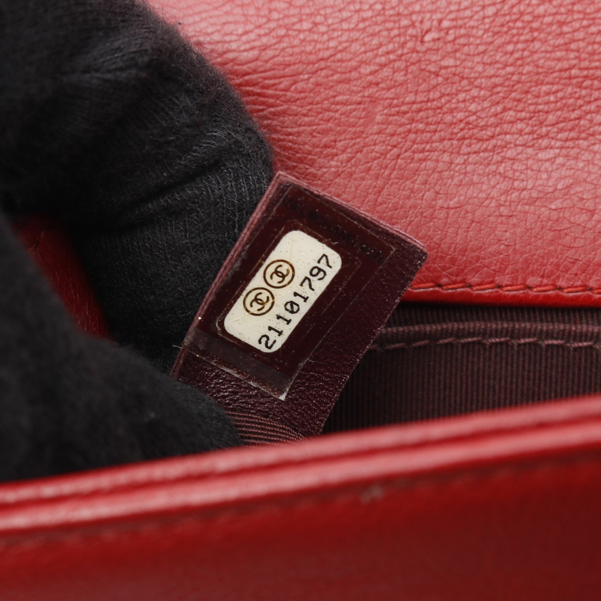 ボーイシャネル スモール チェーンショルダーバッグ レザー ファー レッド ゴールド金具 シャネル バッグ CHANEL