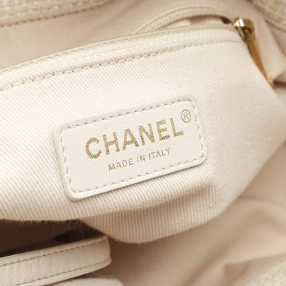 ドーヴィル リュックサック バックパック ラフィア レザー ベージュ ゴールド金具 シャネル バッグ CHANEL