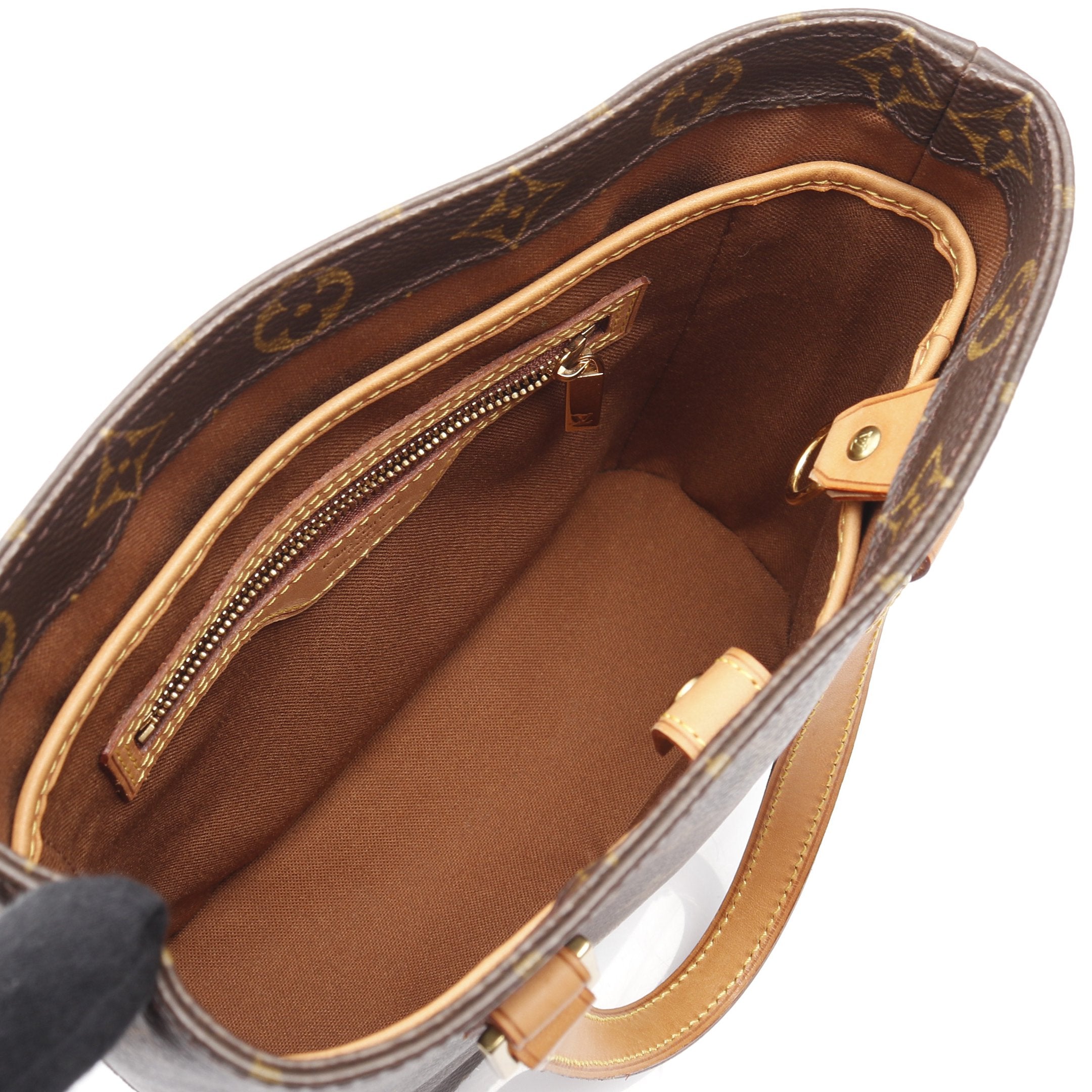 ヴァヴァンPM モノグラム ハンドバッグ PVC レザー ブラウン ルイ