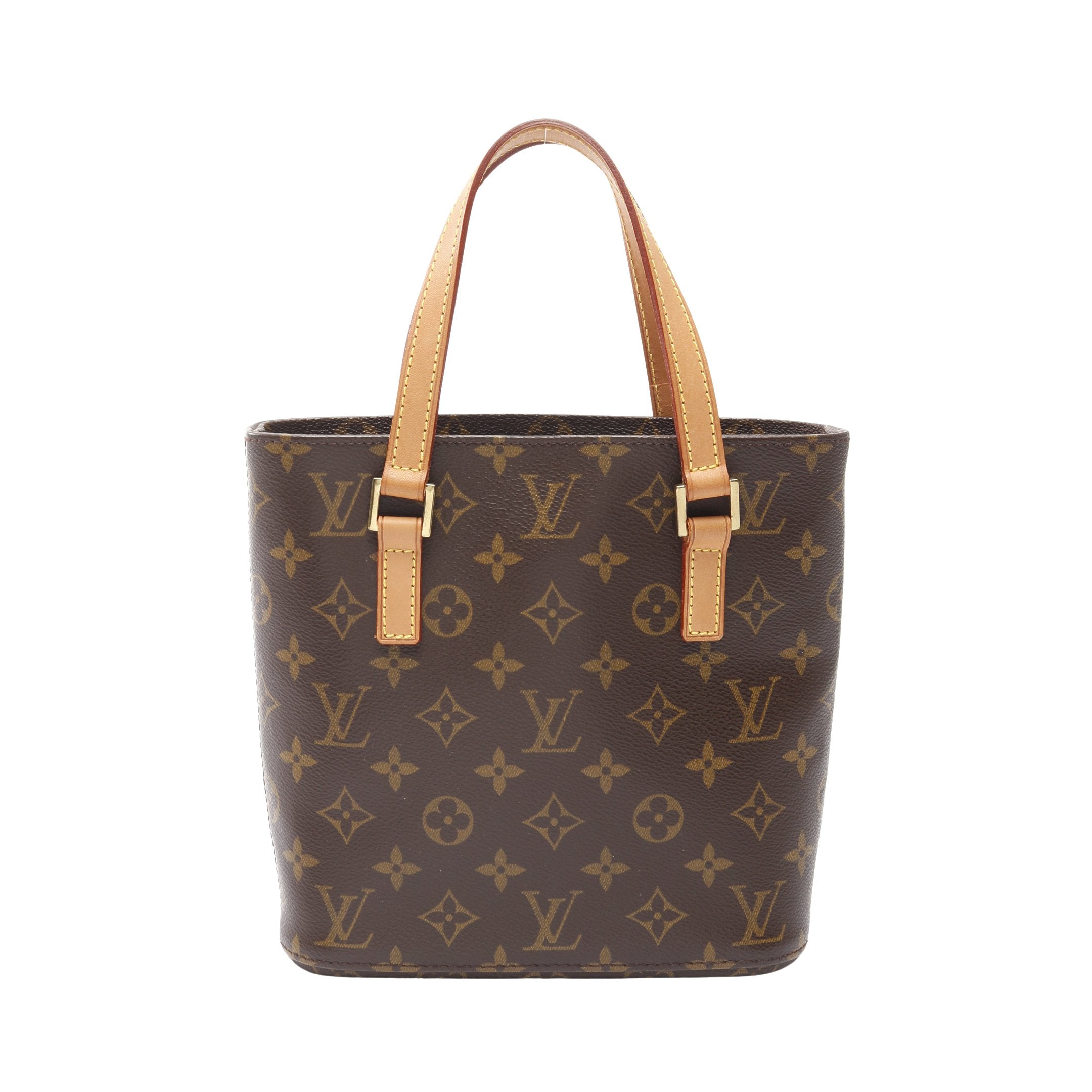 ヴァヴァンPM モノグラム ハンドバッグ PVC レザー ブラウン ルイ