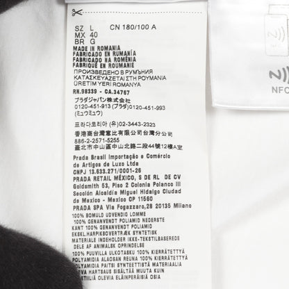 Re-Nylon トライアングルロゴプレート Tシャツ クルーネック コットン ホワイト プラダ トップス PRADA