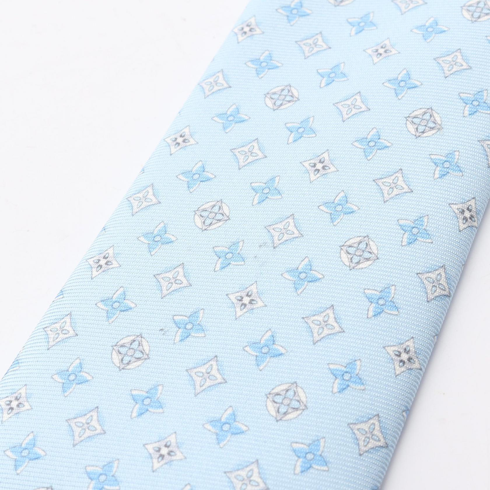 モノグラム ネクタイ 総柄 シルク ライトブルー ルイヴィトン – RECLO