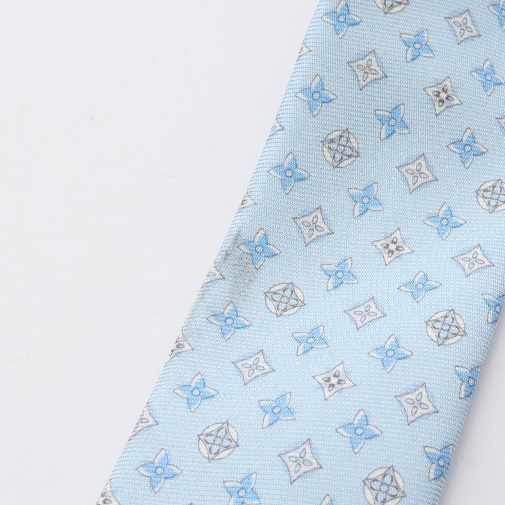 モノグラム ネクタイ 総柄 シルク ライトブルー ルイヴィトン – RECLO